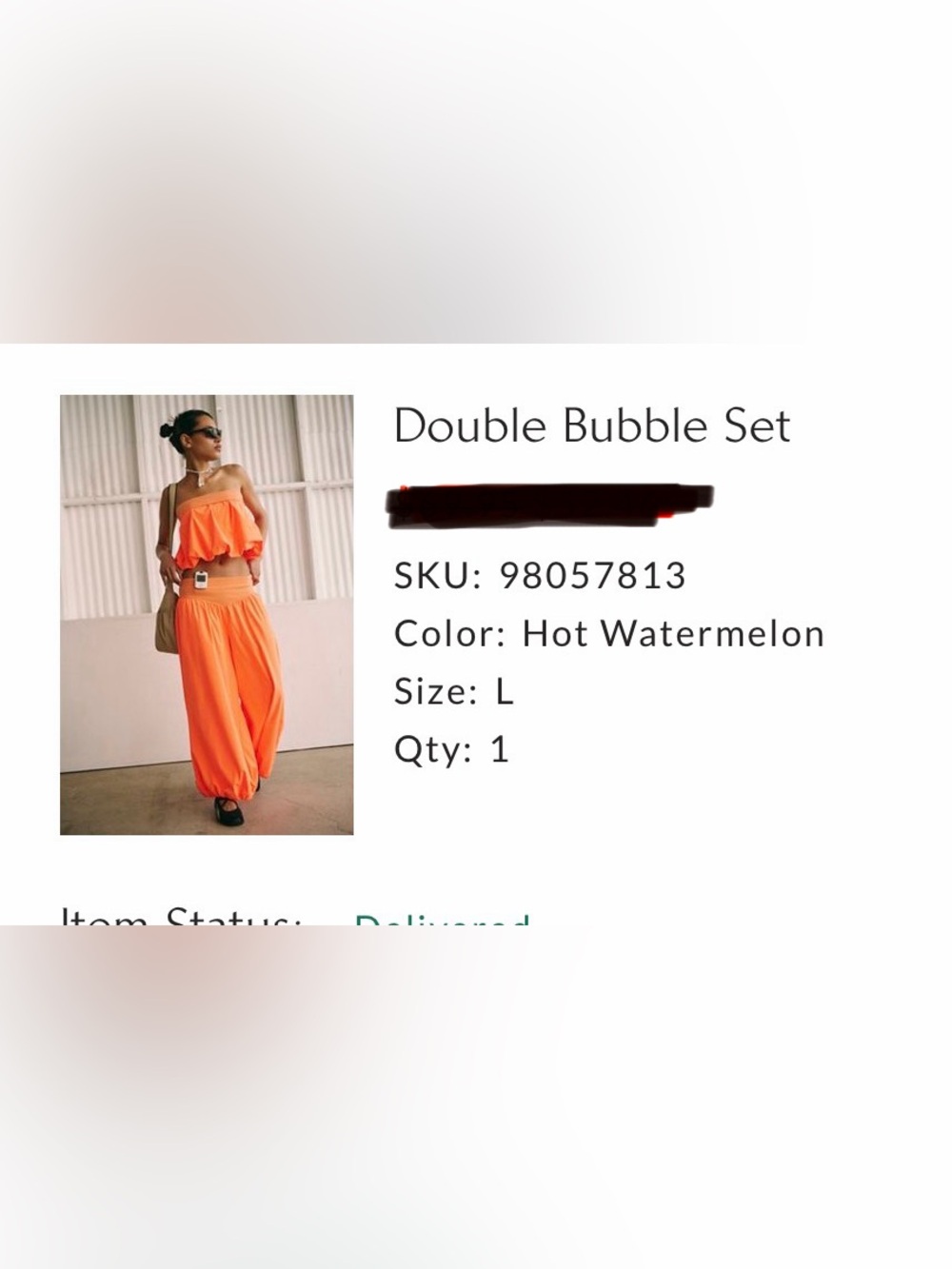 Free People Hot Watermelon Two-Piece Ruffled Set